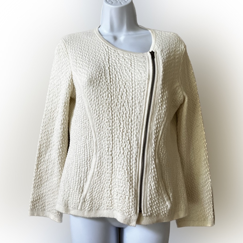 Angels of the North cotton cashmere zip front sweater jacket MP Anthropologie 💕